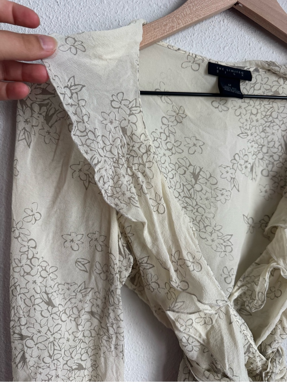 The Limited Vintage Cream Floral Wrap Blouse - Picture 4 of 8